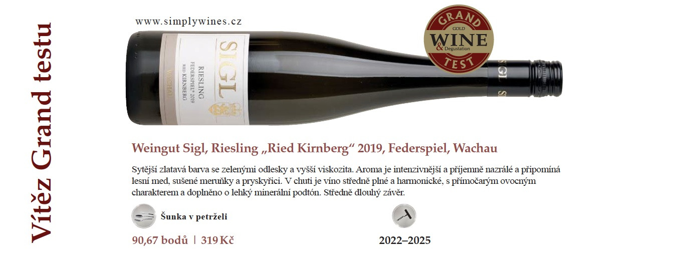 Riesling Federspiel "Ried Kirnberg” vítězem Grand Testu ve Wine & Degustation