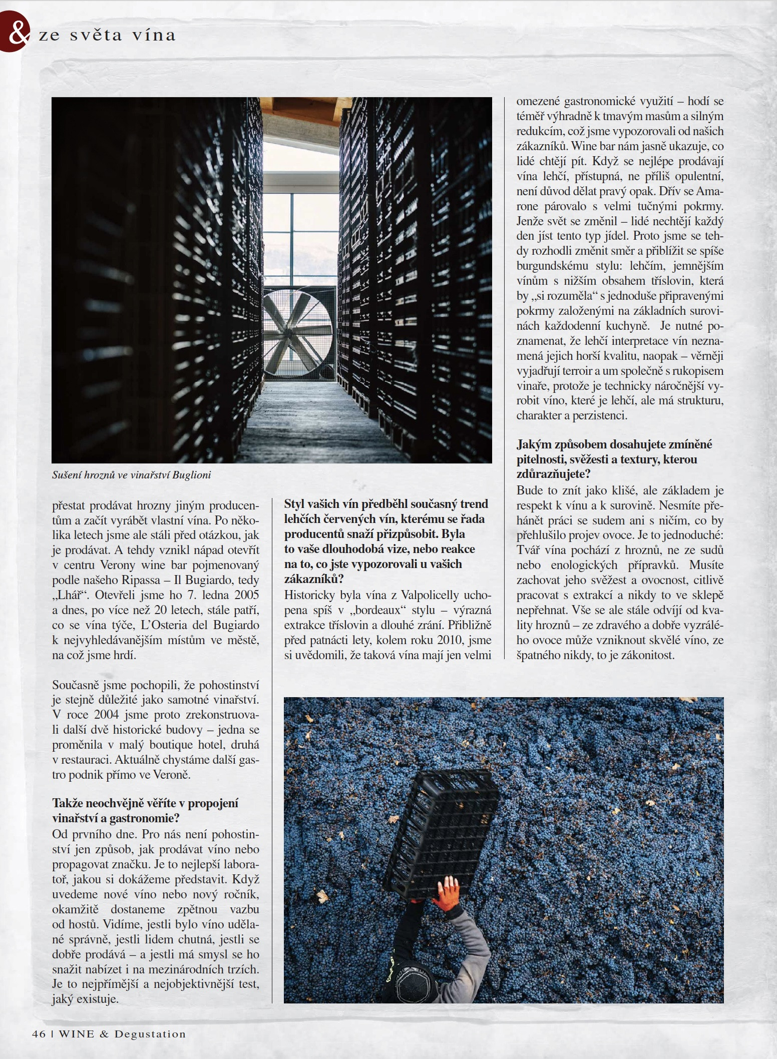 Vinařství Buglioni - článek z Wine & Degustation